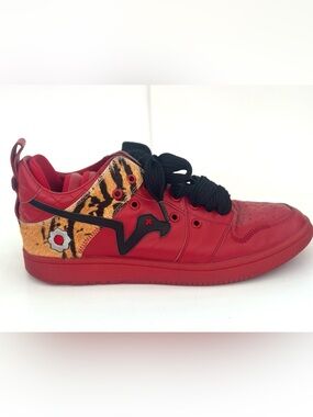 RARE SIA Collective Red Tiger Haircalf Leather Sneakers Men’s 10 Devlin Carter